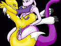 Furry Yiff Porn - Pokemon - Digimon - Mewtwo fucks Renamon.gif